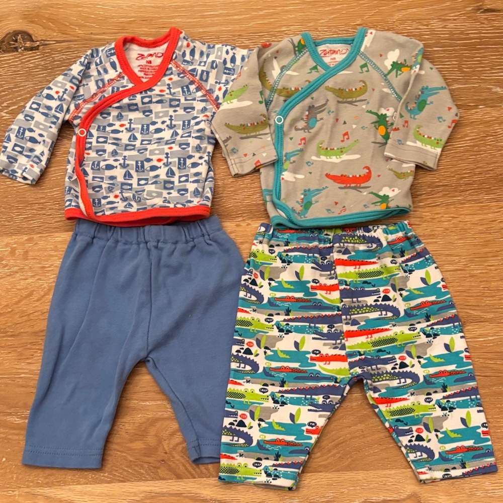 Zutano Nautical and Jazzy Alligator Print  newborn outfits